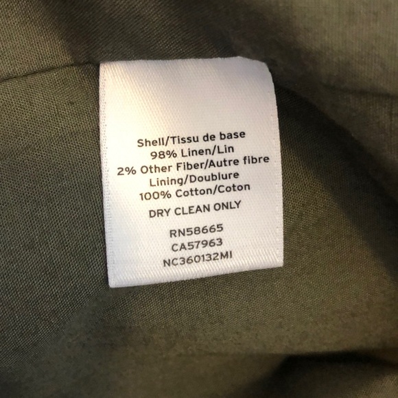 NWOT Nordstrom Collection Green Linen Jacket
